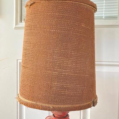 LOT 62: Vintage Wooden Ice Box Cabinet with Dietz Lantern Table Lamp