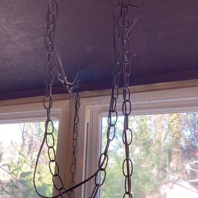 LOT 63: Colorful Hanging Tiffany Style Glass Lamp