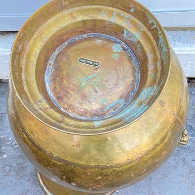 LOT 64: Brass Collection - Made in Holland Pitcher / Spittoon, Foundry Collection India Bucket and Fireplace Tools