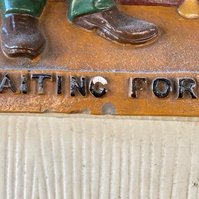 LOT 65: Vintage "Waiting for a Live One" Chalkware Bar Wall Art