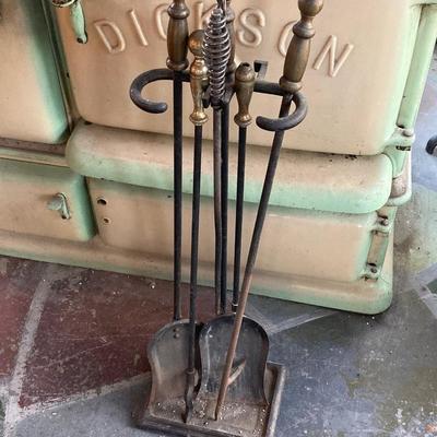 LOT 67: Vintage Fireplace Tools - Bucket, Shovels, Pokers and More