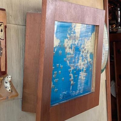 LOT 68: Vintage Electric World Time Framed Wall Clock