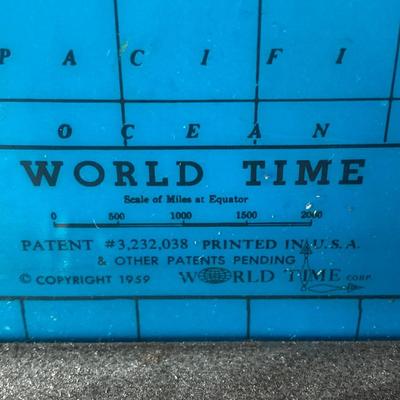 LOT 68: Vintage Electric World Time Framed Wall Clock