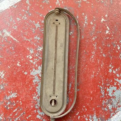 LOT 69: Children's Wooden Bench / Seat with Pottery, Watering Cans, MCM Wood Based Green Glass Vase with Stained Glass Flowers,...