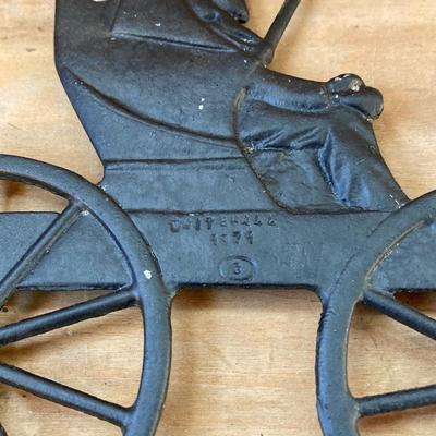 LOT 69: Children's Wooden Bench / Seat with Pottery, Watering Cans, MCM Wood Based Green Glass Vase with Stained Glass Flowers,...