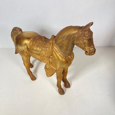 LOT 74: Pair of Decorative Brass Horses