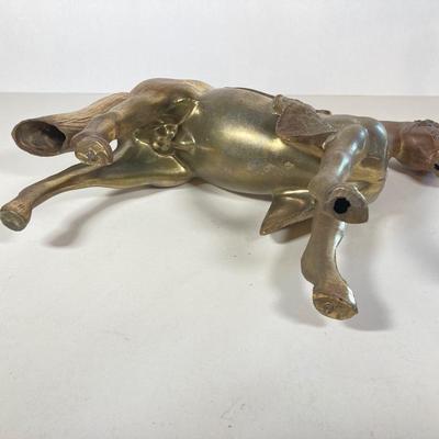 LOT 74: Pair of Decorative Brass Horses
