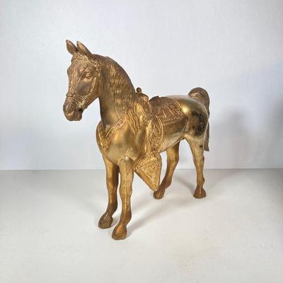 LOT 74: Pair of Decorative Brass Horses