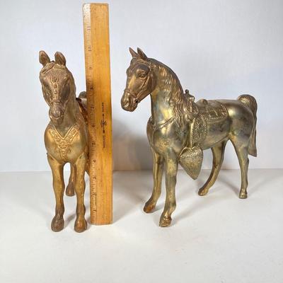 LOT 74: Pair of Decorative Brass Horses