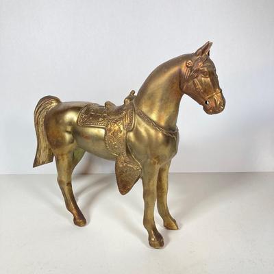 LOT 74: Pair of Decorative Brass Horses