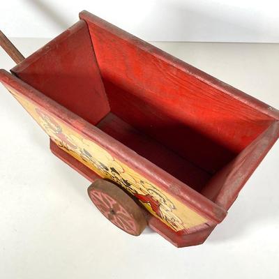 LOT 75: Vintage Children's Toys - Watering Cans, Doll (The Sun Rubber Co / Ruth E Newton), Wooden Cart, Books and More