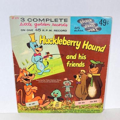LOT 76: Vintage Woody Woodpecker Clock (Columbia Time Products), Popeye and Wimpy Ramp Walking Toy by Marx and Huckleberry Hound and His...