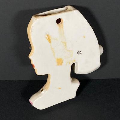 LOT 77: Vintage Lady Head Wall Pocket Vases, Miniature Cutex Botte and More