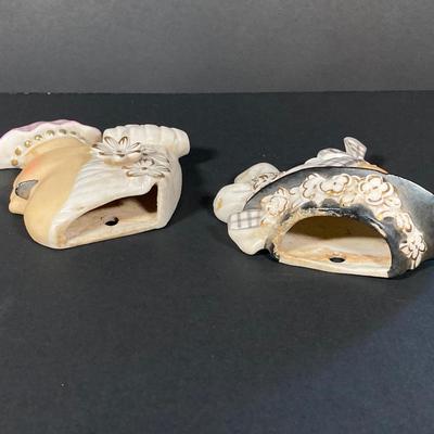 LOT 77: Vintage Lady Head Wall Pocket Vases, Miniature Cutex Botte and More