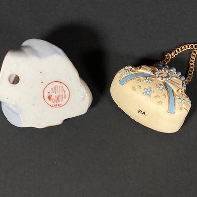 LOT 77: Vintage Lady Head Wall Pocket Vases, Miniature Cutex Botte and More