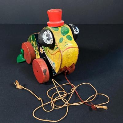 LOT 78: Vintage Fisher Price / Playschool Toys - Old Lady Shoe, Grandpa Frog and Bell Stack