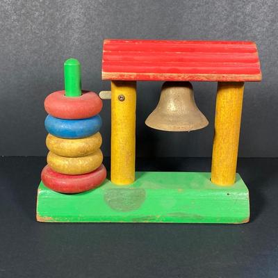 LOT 78: Vintage Fisher Price / Playschool Toys - Old Lady Shoe, Grandpa Frog and Bell Stack