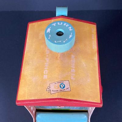 LOT 78: Vintage Fisher Price / Playschool Toys - Old Lady Shoe, Grandpa Frog and Bell Stack