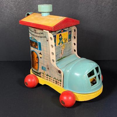 LOT 78: Vintage Fisher Price / Playschool Toys - Old Lady Shoe, Grandpa Frog and Bell Stack