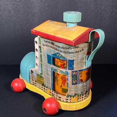 LOT 78: Vintage Fisher Price / Playschool Toys - Old Lady Shoe, Grandpa Frog and Bell Stack
