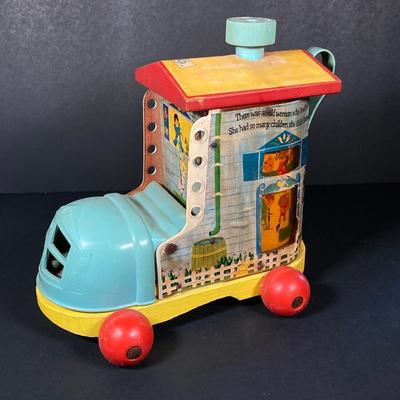 LOT 78: Vintage Fisher Price / Playschool Toys - Old Lady Shoe, Grandpa Frog and Bell Stack
