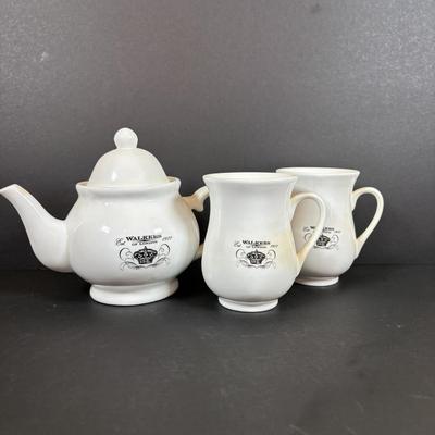 LOT 82: Tea-Time: McCormick Tea Baltimore, Md Teapot, Walkers of London Teapot & Mugs, Thomas Kinkade Mug, Norman Rockwell Mugs Set...