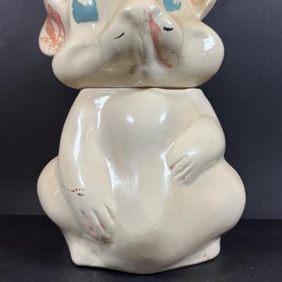 LOT 83: Vintage McCoy Rabbit Cookie Jar, Teleflora Beatrix Potter Teapot & Ceramic Rabbit Figure