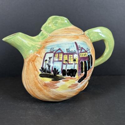 LOT 84: Vintage Wooden Recipe Box, White Iroquois China, Buffalo China, Green Creamers & Custard Cup, Chef Recipe Tin &n More