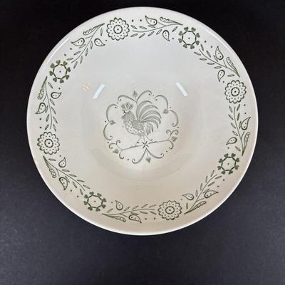 LOT 84: Vintage Wooden Recipe Box, White Iroquois China, Buffalo China, Green Creamers & Custard Cup, Chef Recipe Tin &n More