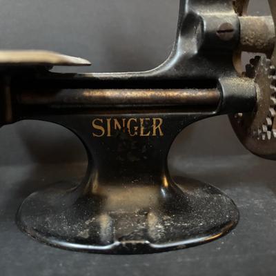 LOT 90: Antique Singer Childs Toy Sewing Machine & More