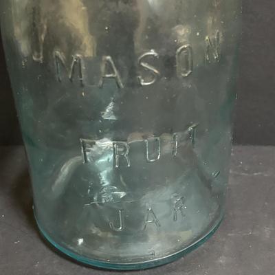 LOT 96: Kitchen Collection: Vintage Mason (2) & Atlas (1) Canning Jars w/Zinc Lids & Milk Glass Inserts, Ricer, French Fry Maker...