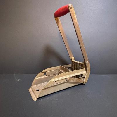 LOT 96: Kitchen Collection: Vintage Mason (2) & Atlas (1) Canning Jars w/Zinc Lids & Milk Glass Inserts, Ricer, French Fry Maker...