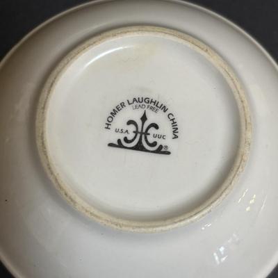 LOT 97: Vintage Red & Blue Enamel Teapots, Ball Canning Jars w/Zinc Lids & Milk Glass Inserts, White Homer Laughlin China,...