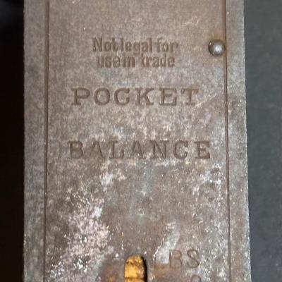 LOT 98: Vintage Canning Jars & Valley Dairy Milk Bottle, Pocket Balance Hanging Scale made in Germany, Iron Wall Match Holder &...