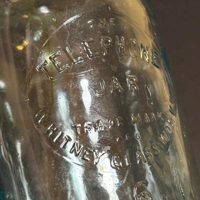 LOT 98: Vintage Canning Jars & Valley Dairy Milk Bottle, Pocket Balance Hanging Scale made in Germany, Iron Wall Match Holder &...