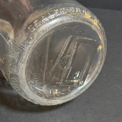 LOT 98: Vintage Canning Jars & Valley Dairy Milk Bottle, Pocket Balance Hanging Scale made in Germany, Iron Wall Match Holder &...