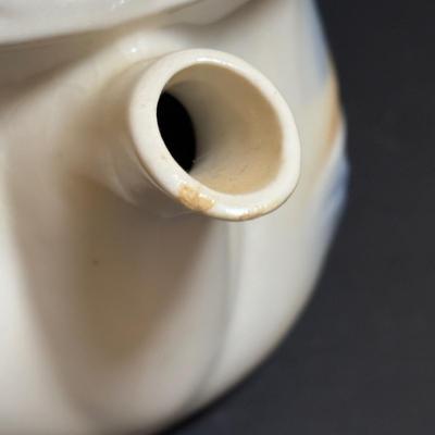 LOT 100: MCM Brass & Copper Chafing Dish/Fondue Set, Porcelier Vitreous Hand Decorated Teapot & More