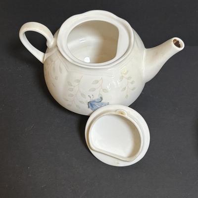 LOT 101: Lenox Collection: Butterfly Meadow Stackable Tea for One including Teapot Tea Pot, Teacup & Teabag Holder, Mickey Mouse,...