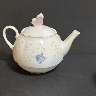 LOT 101: Lenox Collection: Butterfly Meadow Stackable Tea for One including Teapot Tea Pot, Teacup & Teabag Holder, Mickey Mouse,...
