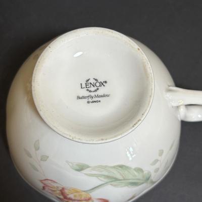 LOT 101: Lenox Collection: Butterfly Meadow Stackable Tea for One including Teapot Tea Pot, Teacup & Teabag Holder, Mickey Mouse,...
