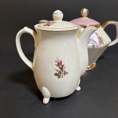 LOT 106: Antique Porcelain OHME Hermann Old Ivory Silesia Germany China, Octagonal Teapot by Gibbons of England, Electric Teapot, Bavaria...