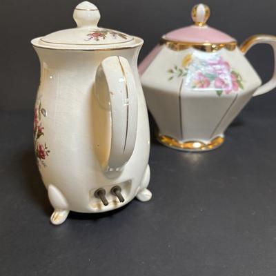 LOT 106: Antique Porcelain OHME Hermann Old Ivory Silesia Germany China, Octagonal Teapot by Gibbons of England, Electric Teapot, Bavaria...