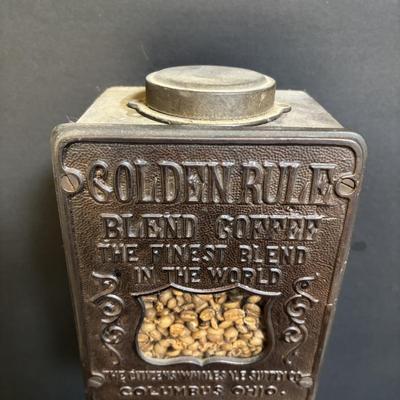 LOT 107: Antique Golden Rule Coffee Grinder Citizen Wholesale Supply Company - Hand Cranked