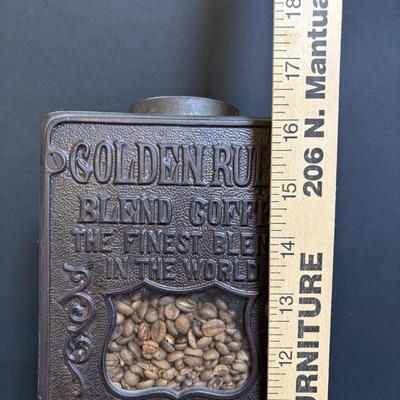 LOT 107: Antique Golden Rule Coffee Grinder Citizen Wholesale Supply Company - Hand Cranked