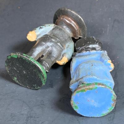 LOT 112: Collection of Cast Iron Amish Figurines and Salt and Pepper Shakers, and Vintage Pencil Sharpeners