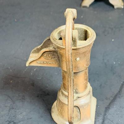 LOT 112: Collection of Cast Iron Amish Figurines and Salt and Pepper Shakers, and Vintage Pencil Sharpeners