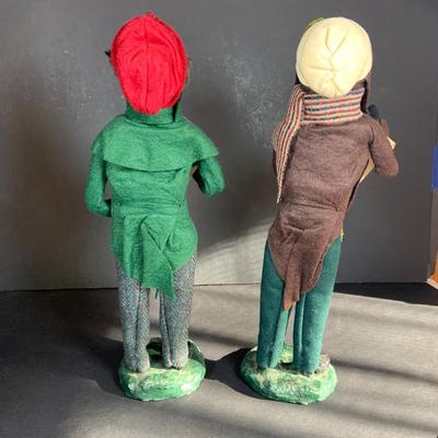 LOT 115: Collection of Four (4) Vintage Byers Choice Caroler Two (2) Women with Muff Hand Warmers and Two (2) Men with Sheet Music all...