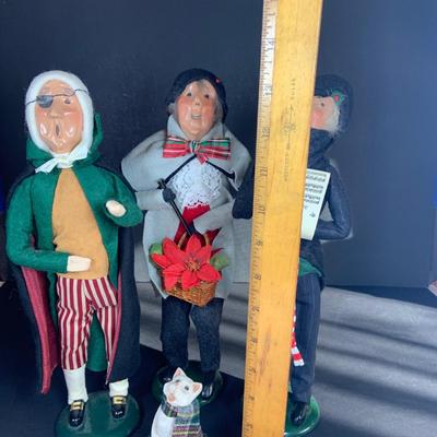 LOT:116: Lot of Three (3) Byers Choice Caroler and a Byers Choice Cat - Includes The Nutcracker's Drosselmeier, Happy Scrooge and...