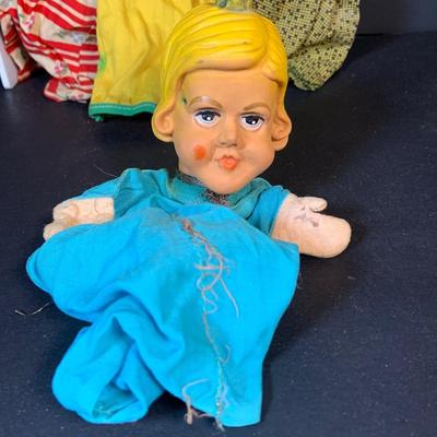 LOT 117: Collection of Children's Hand Puppet with Plastic Character Faces