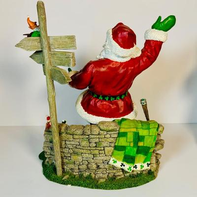 LOT 118: Collection of Irish Santas Including Danbury Mint "Irish Santa" , Lefton Christmas In Killerney Music Box and More